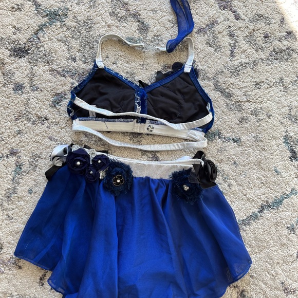 Custom Blue Two Piece Dance Costume - Picture 5 of 6